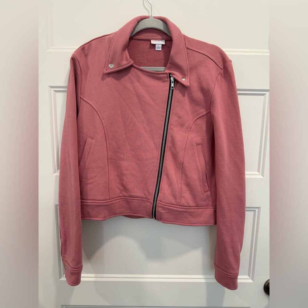 Cotton LuLaRoe Women's Mauve Leather Jacket large - Picture 3 of 11